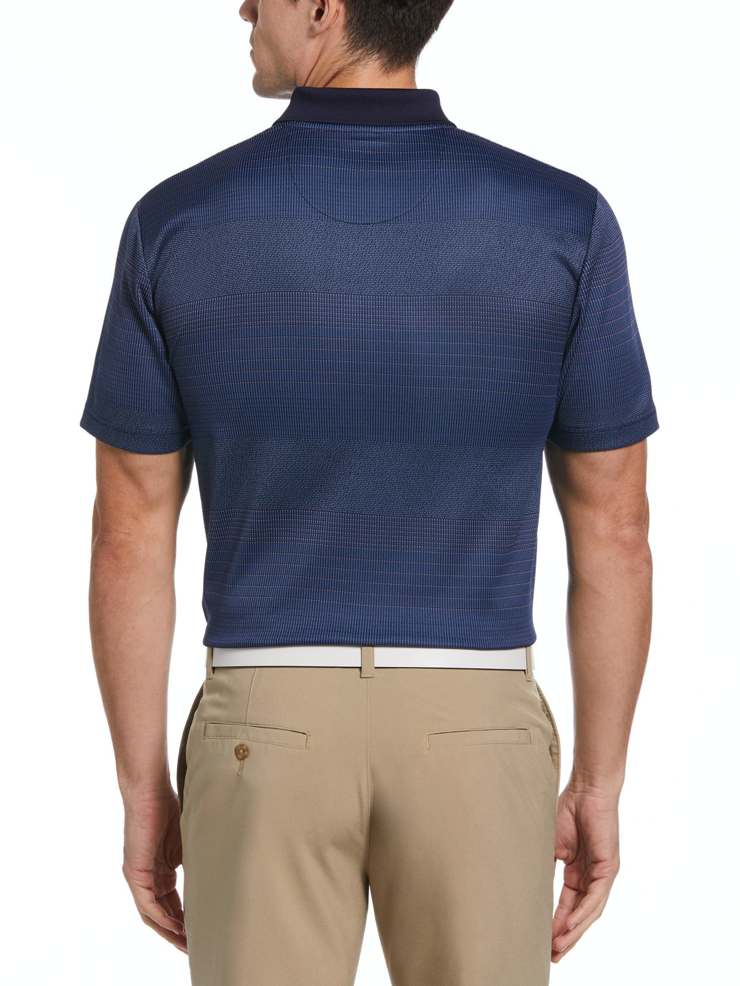 Men's Large Scale Birdseye Stripe Jacquard Golf Polo