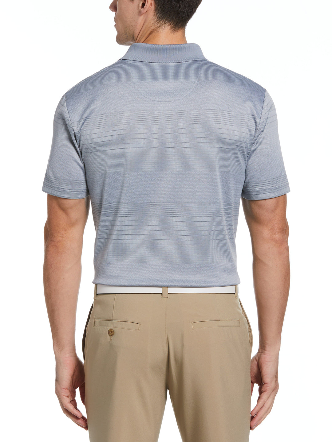 Men's Large Scale Birdseye Stripe Jacquard Golf Polo