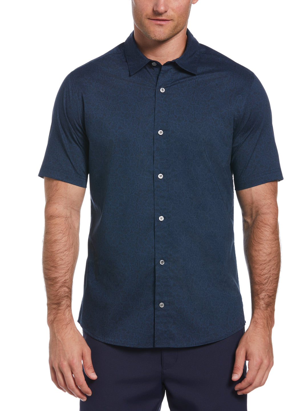 Men's Laundered Botanical Print Golf Shirt