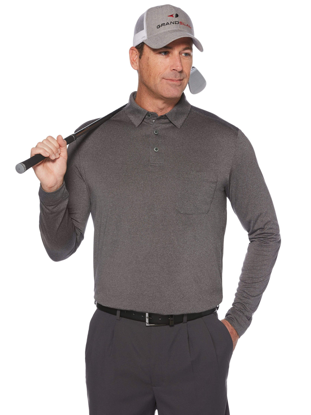 Men's Long Sleeve Knit With Pocket Polo