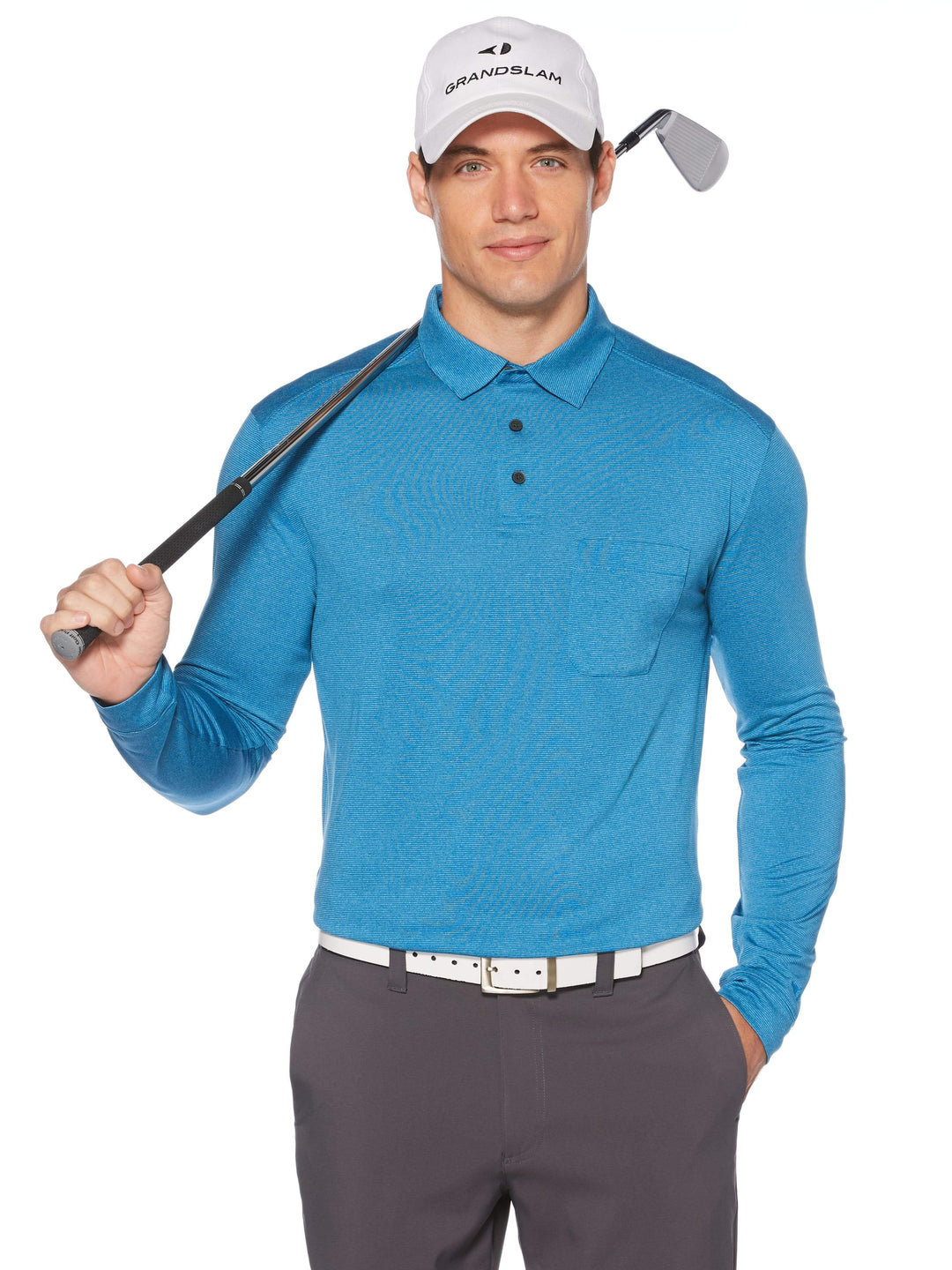 Men's Long Sleeve Knit With Pocket Polo