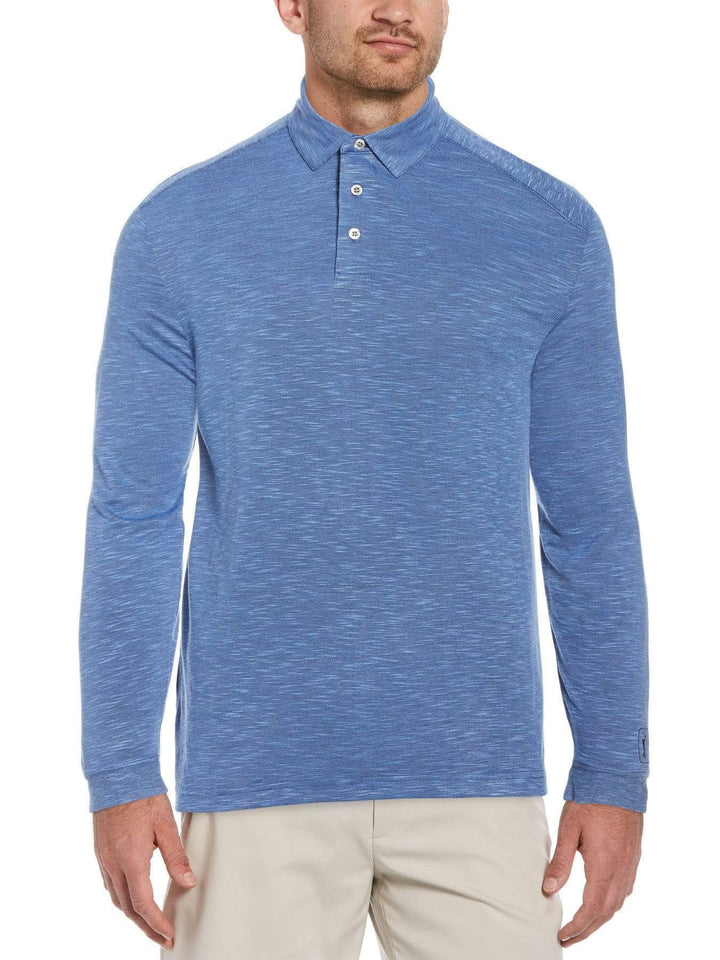 Men's Long Sleeve Slub Polo
