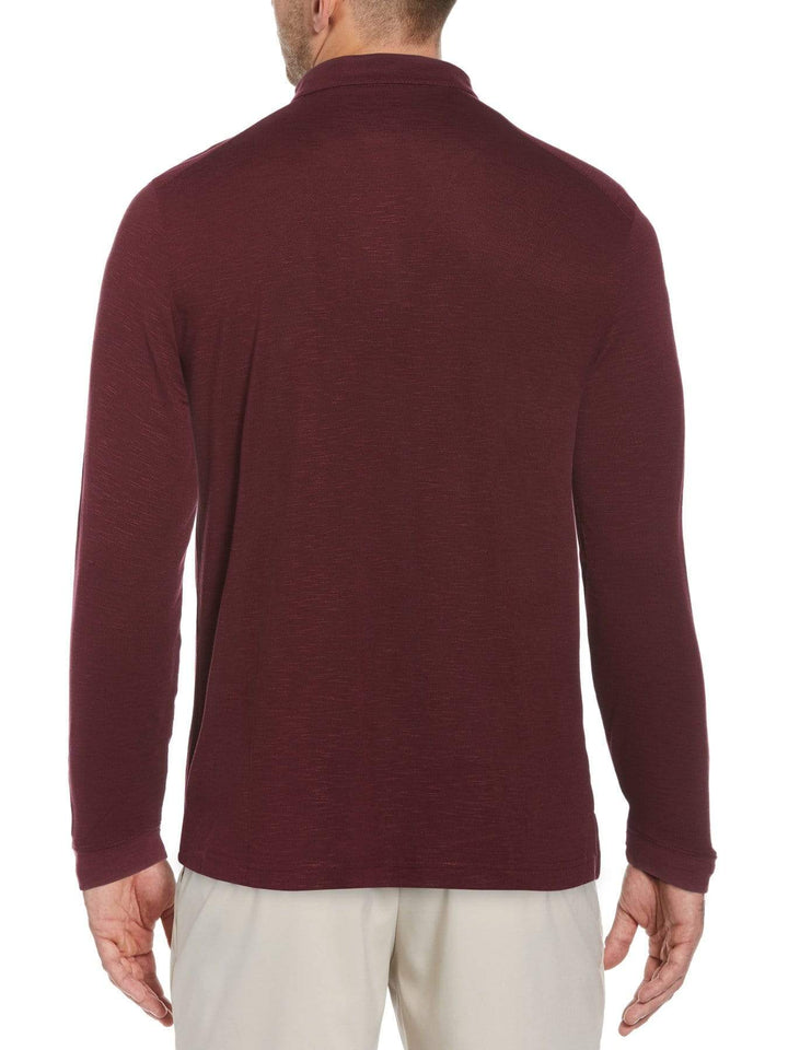 Men's Long Sleeve Slub Polo