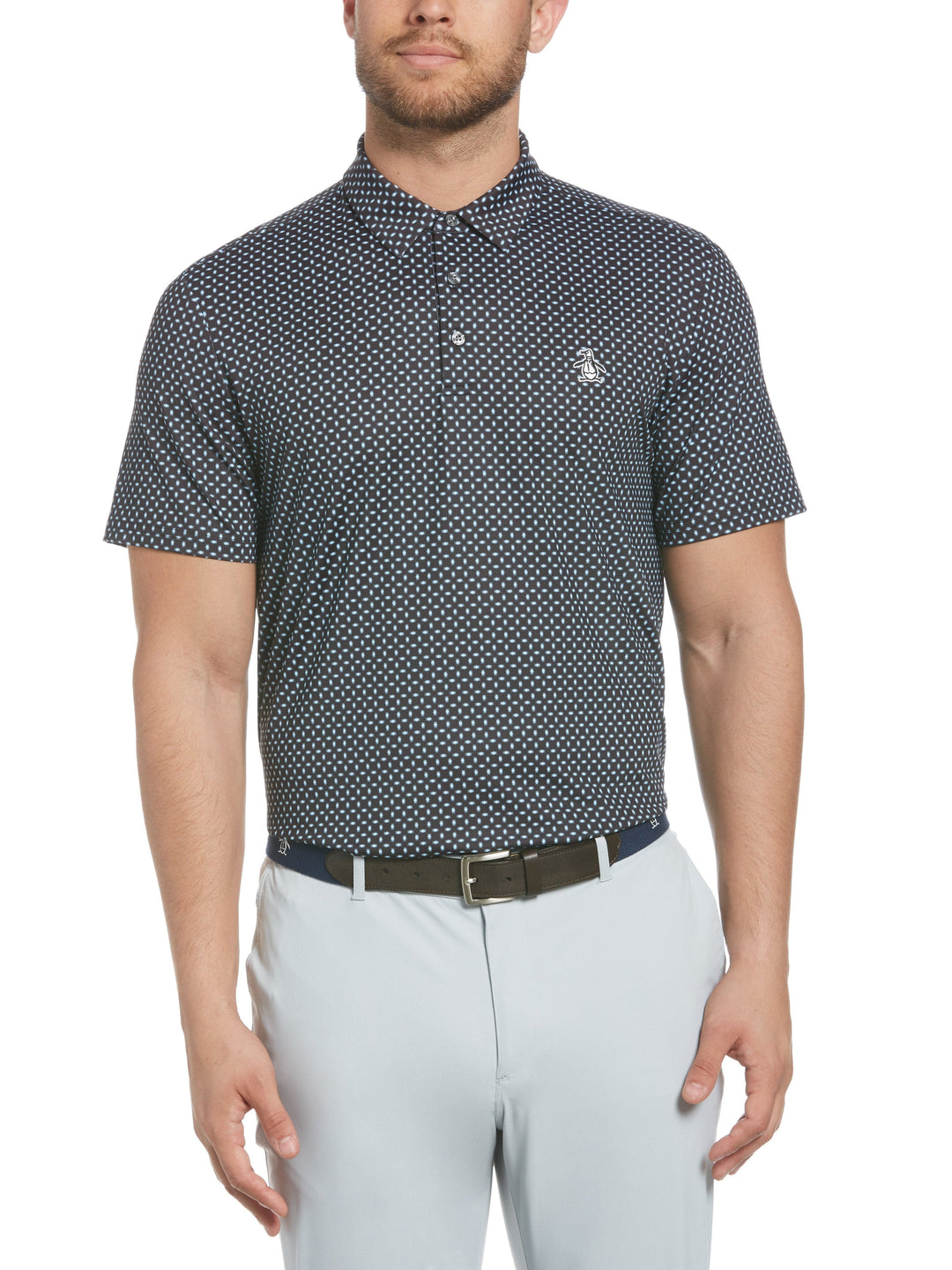 Men's Micro Geo Allover Print Golf Polo Shirt