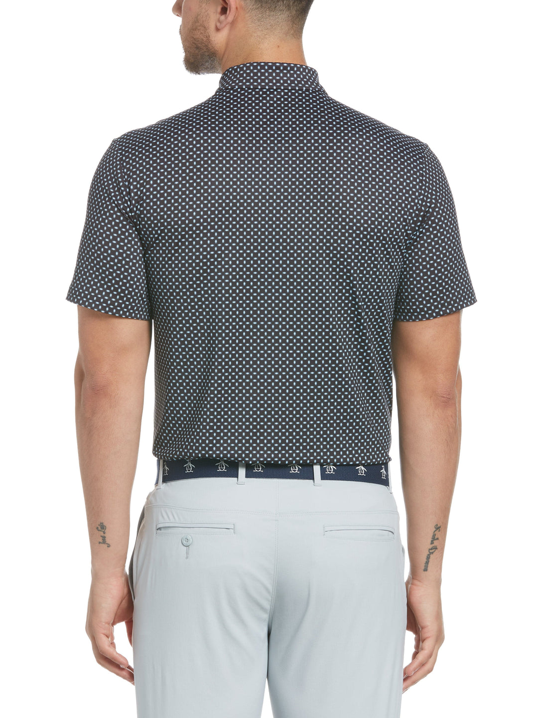 Men's Micro Geo Allover Print Golf Polo Shirt