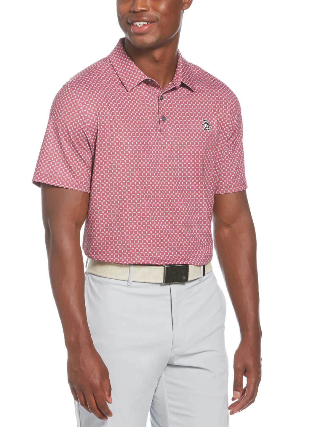 Men's Micro Geo Allover Print Golf Polo Shirt