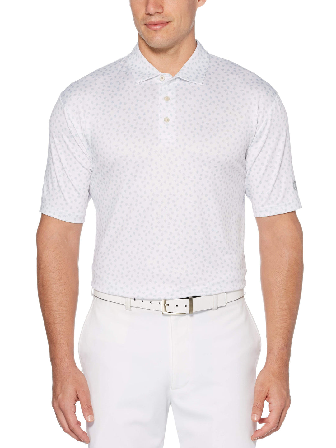 Men's Micro Leaf Print Polo
