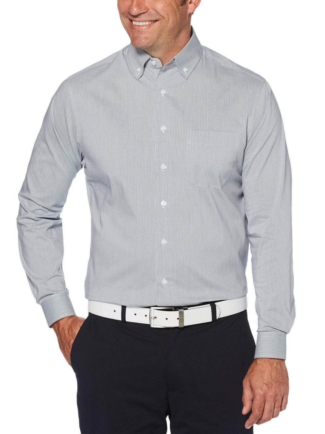 Men's Mini Grid Woven Shirt Polo