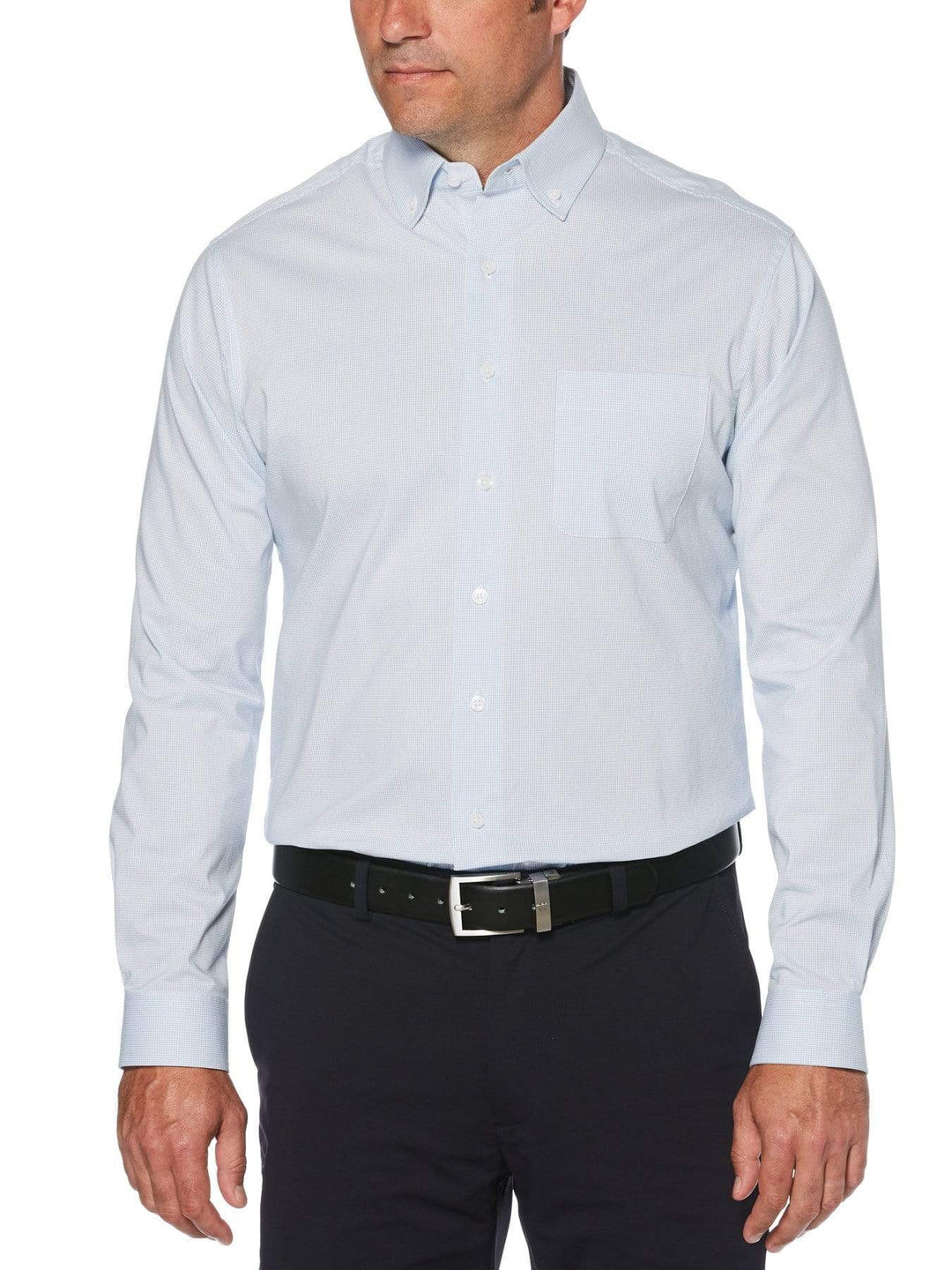 Men's Mini Grid Woven Shirt Polo