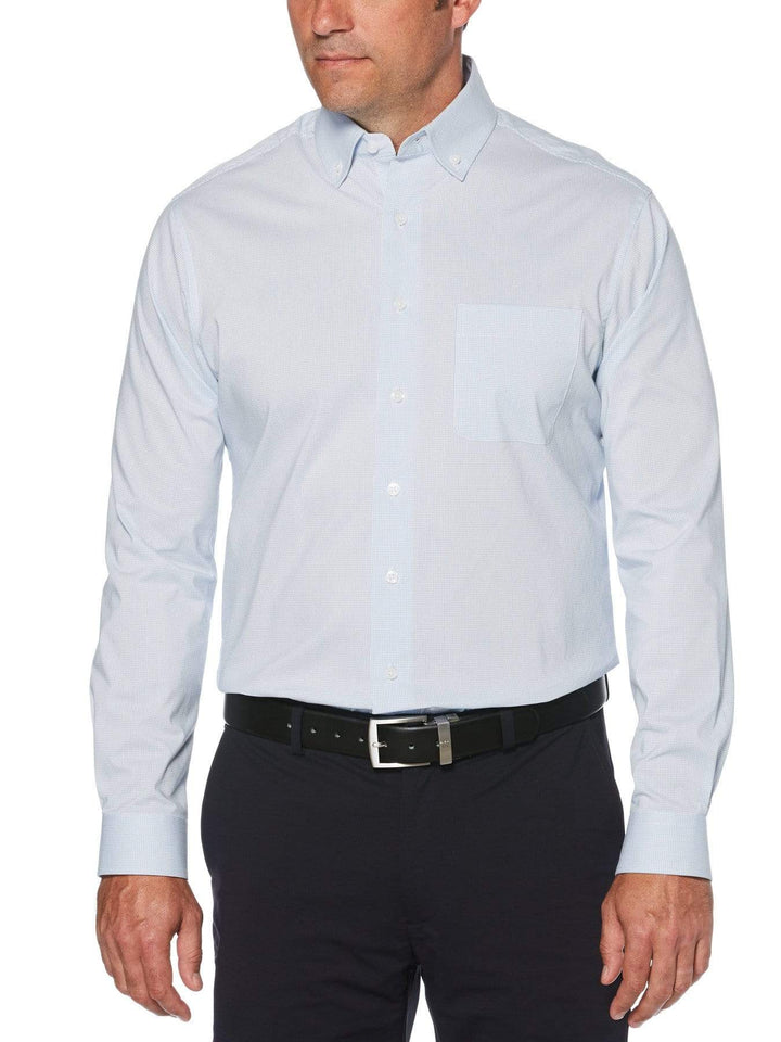 Men's Mini Grid Woven Shirt Polo