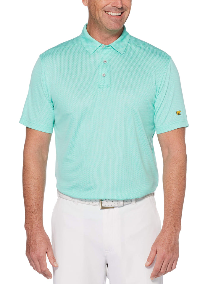Men's Mini Jacquard Golf Polo with Shoulder Stitch