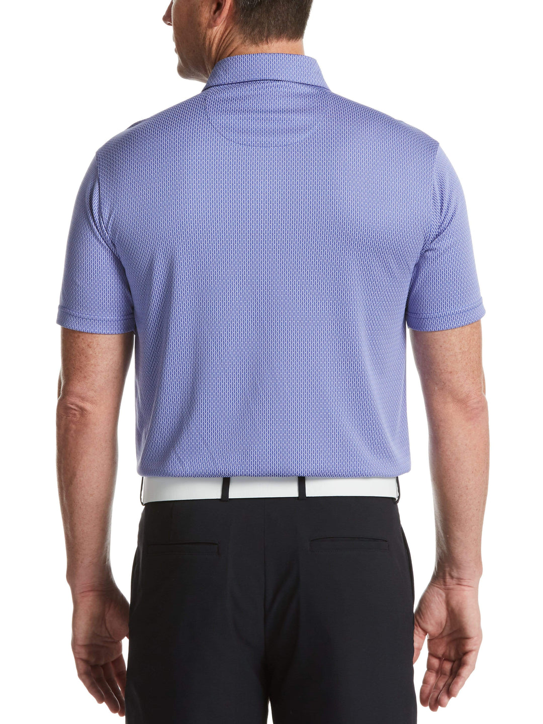 Men's Mini Jacquard Golf Polo with Shoulder Stitch