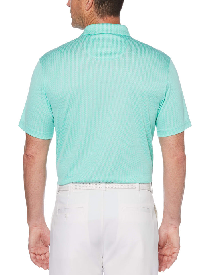 Men's Mini Jacquard Golf Polo with Shoulder Stitch