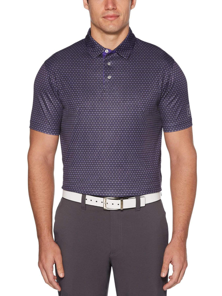 Men's Mini Leaf Print Short Sleeve Polo