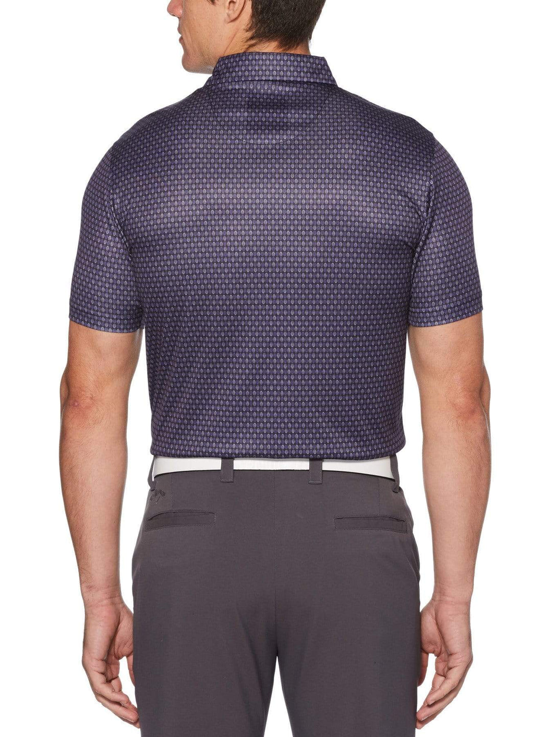 Men's Mini Leaf Print Short Sleeve Polo