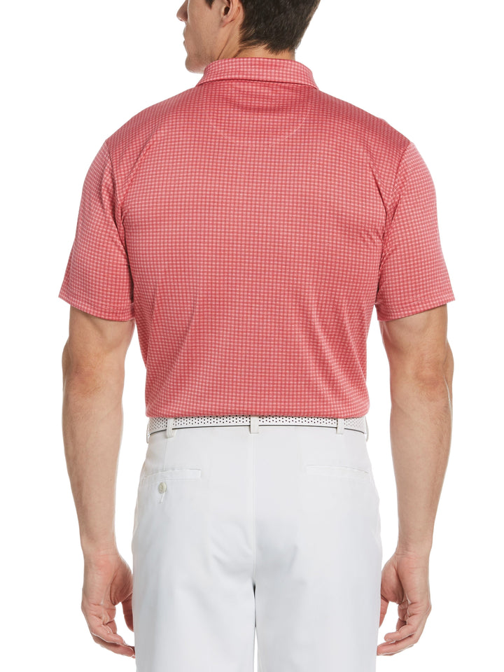 Men's Mini Windowpane Heathered Golf Polo