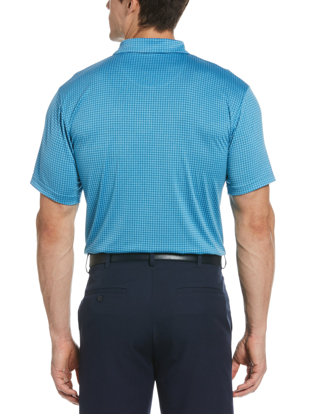 Men's Mini Windowpane Heathered Golf Polo