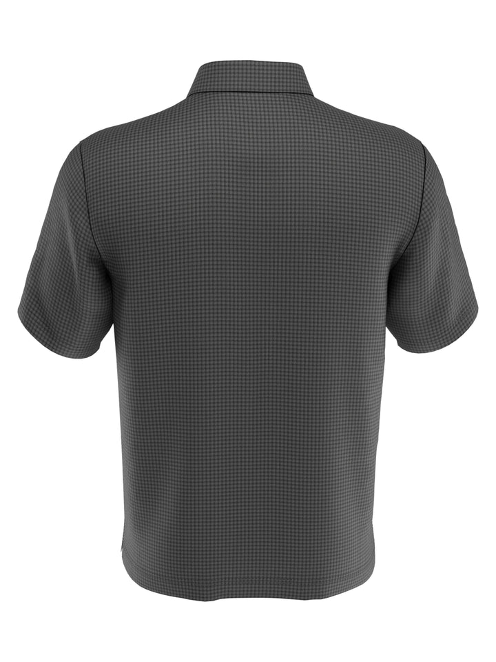 Men's Mini Windowpane Heathered Golf Polo