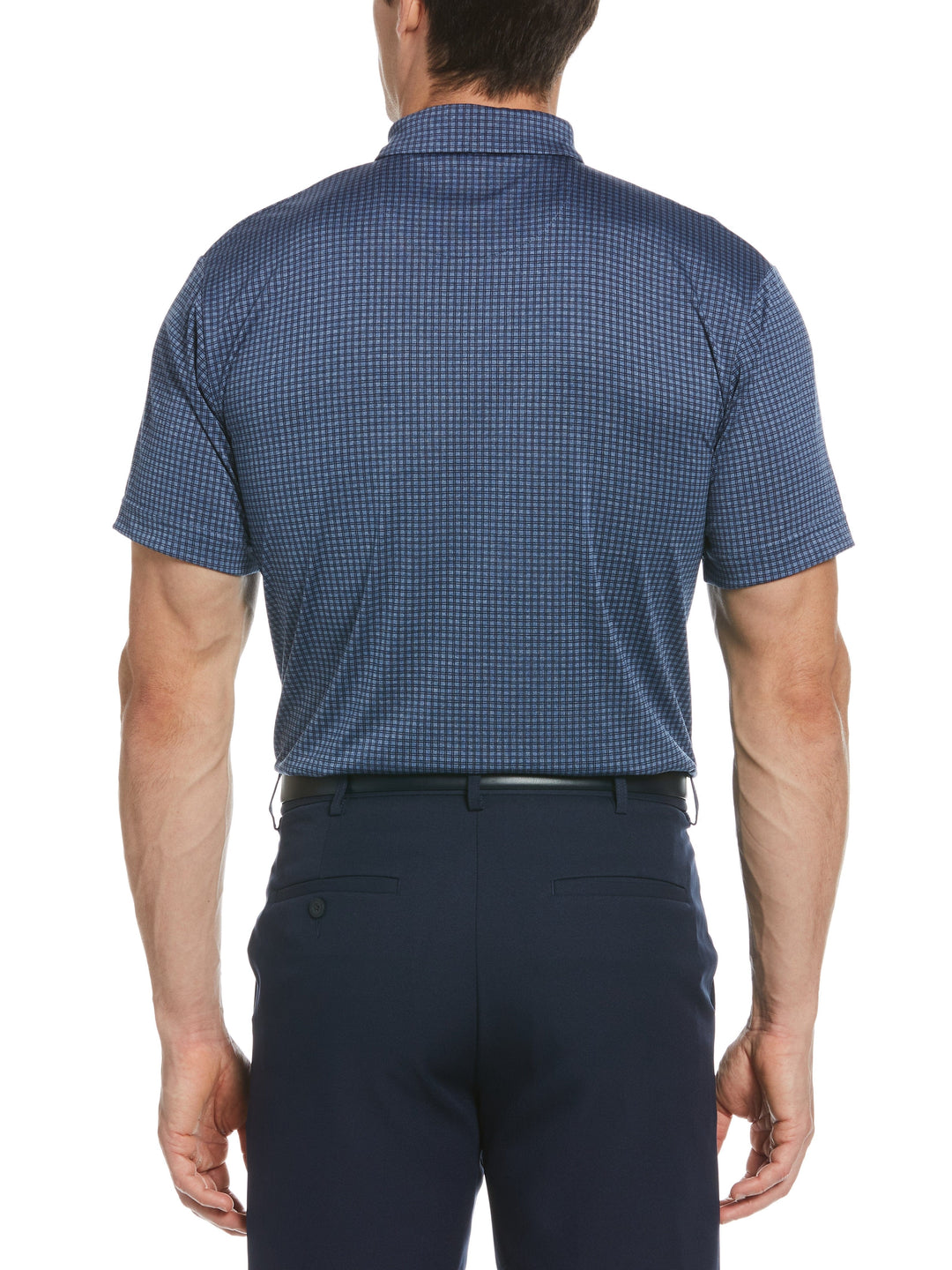 Men's Mini Windowpane Heathered Golf Polo