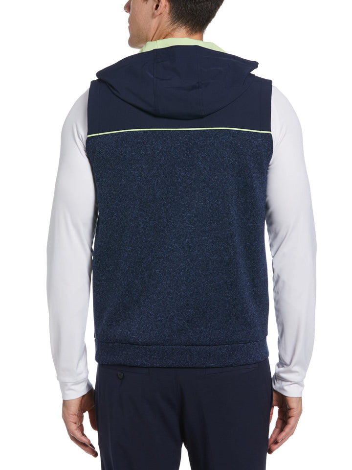 Men's Mixed Media Fleece Golf Hoodie Vest