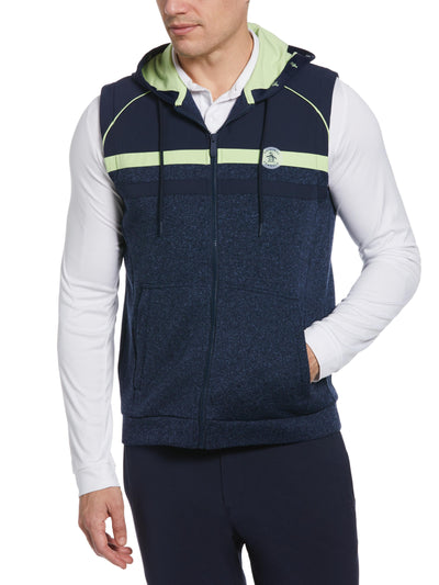 Men's Mixed Media Fleece Golf Hoodie Vest