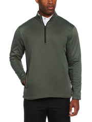 Men's Mixed Texture Fleece 1/4 Zip Golf Jacket