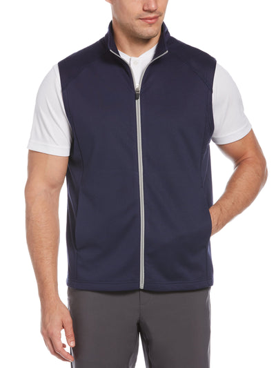 Men's Mixed Texture Fleece Golf Vest