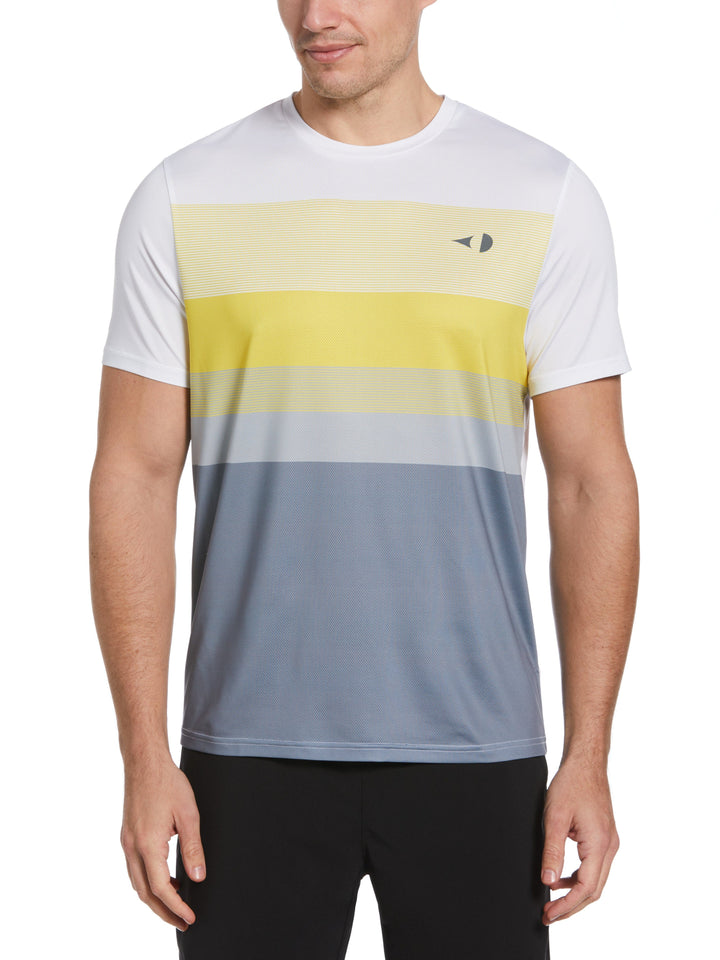 Multi-Line Panel Print Tennis Tee (Flagstone) 