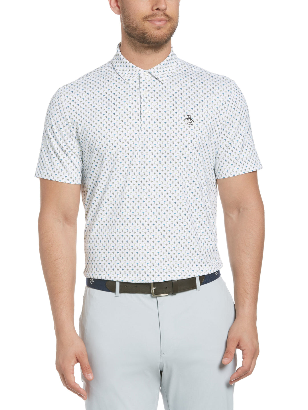 Men's Mushroom Allover Print Golf Polo Shirt