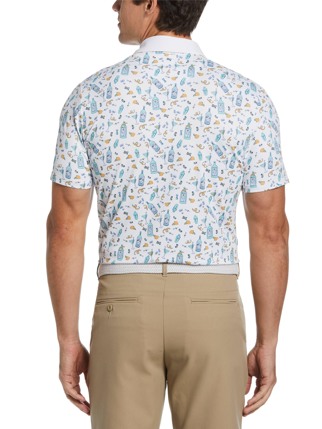 Men's Novelty Martini Print Golf Polo