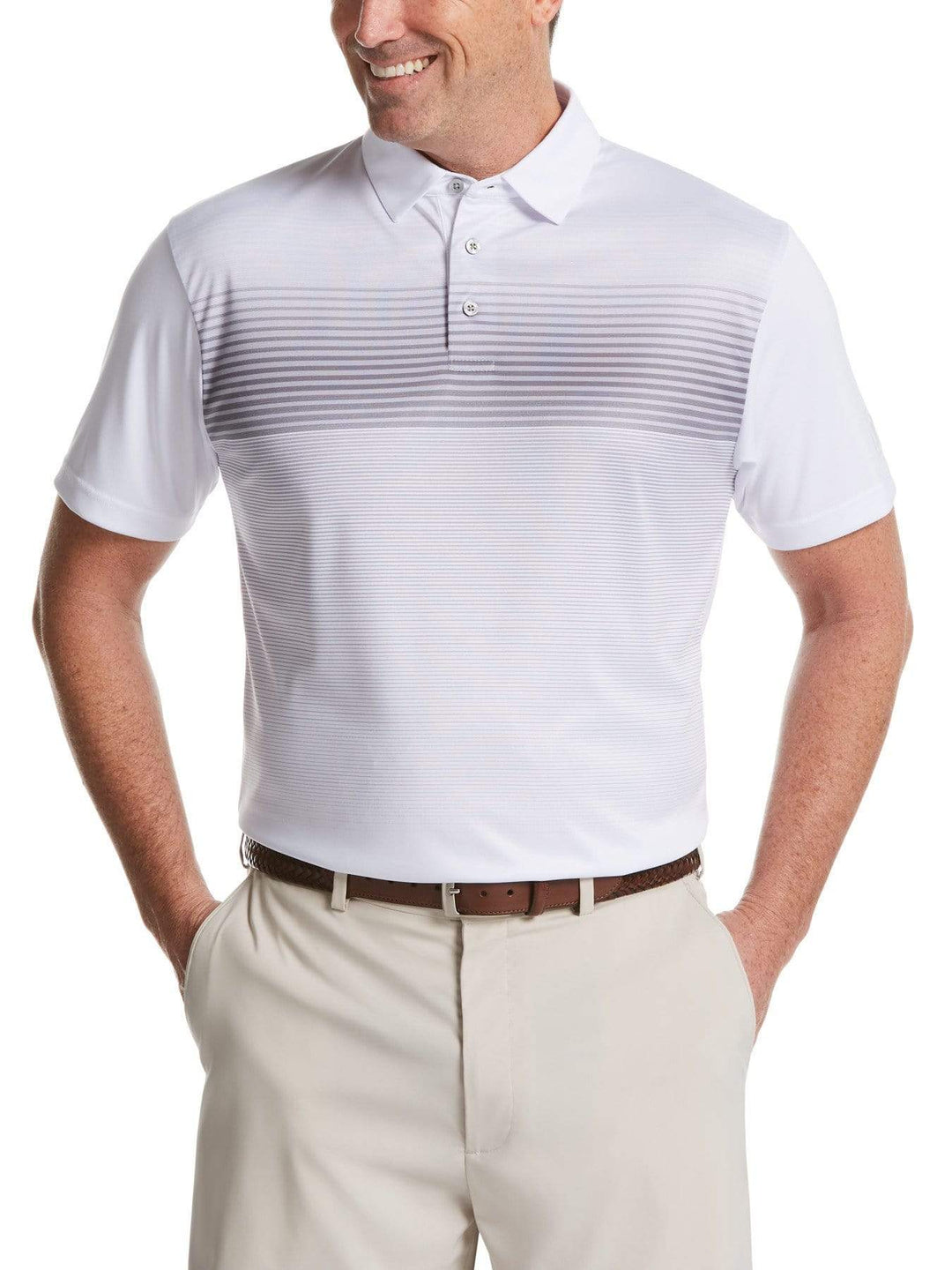 Men's Ombre Fade Chest Print Polo