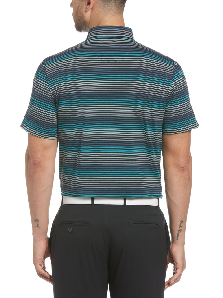 Men's Ombre Fine Line Stripe Golf Polo Shirt