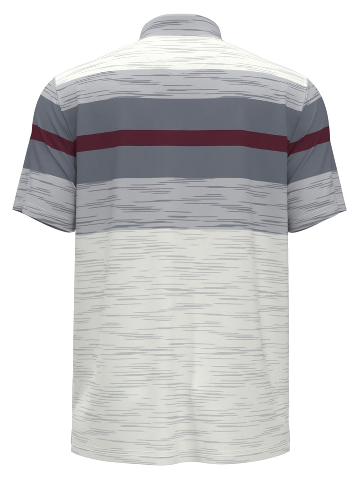 Ombre Slub Color Block Golf Polo (Bright White) 