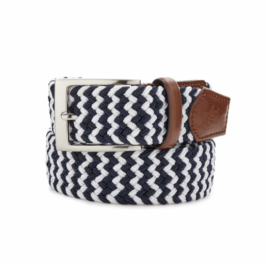 Original 2-Color Braided Web Golf Belt (Navy) 