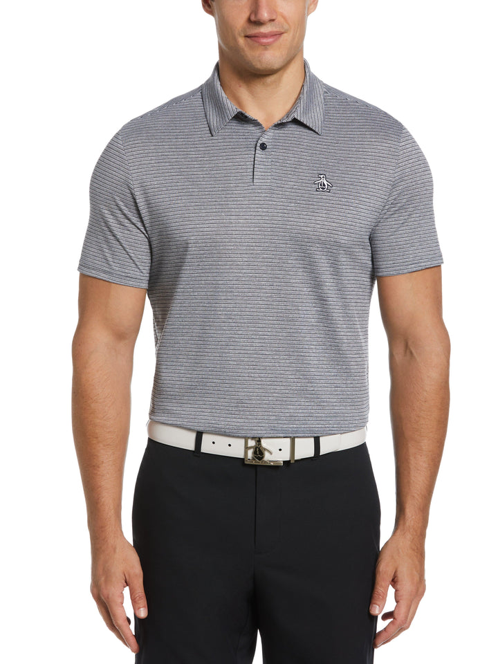 Oxford Fine Stripe Golf Polo (Black Iris) 