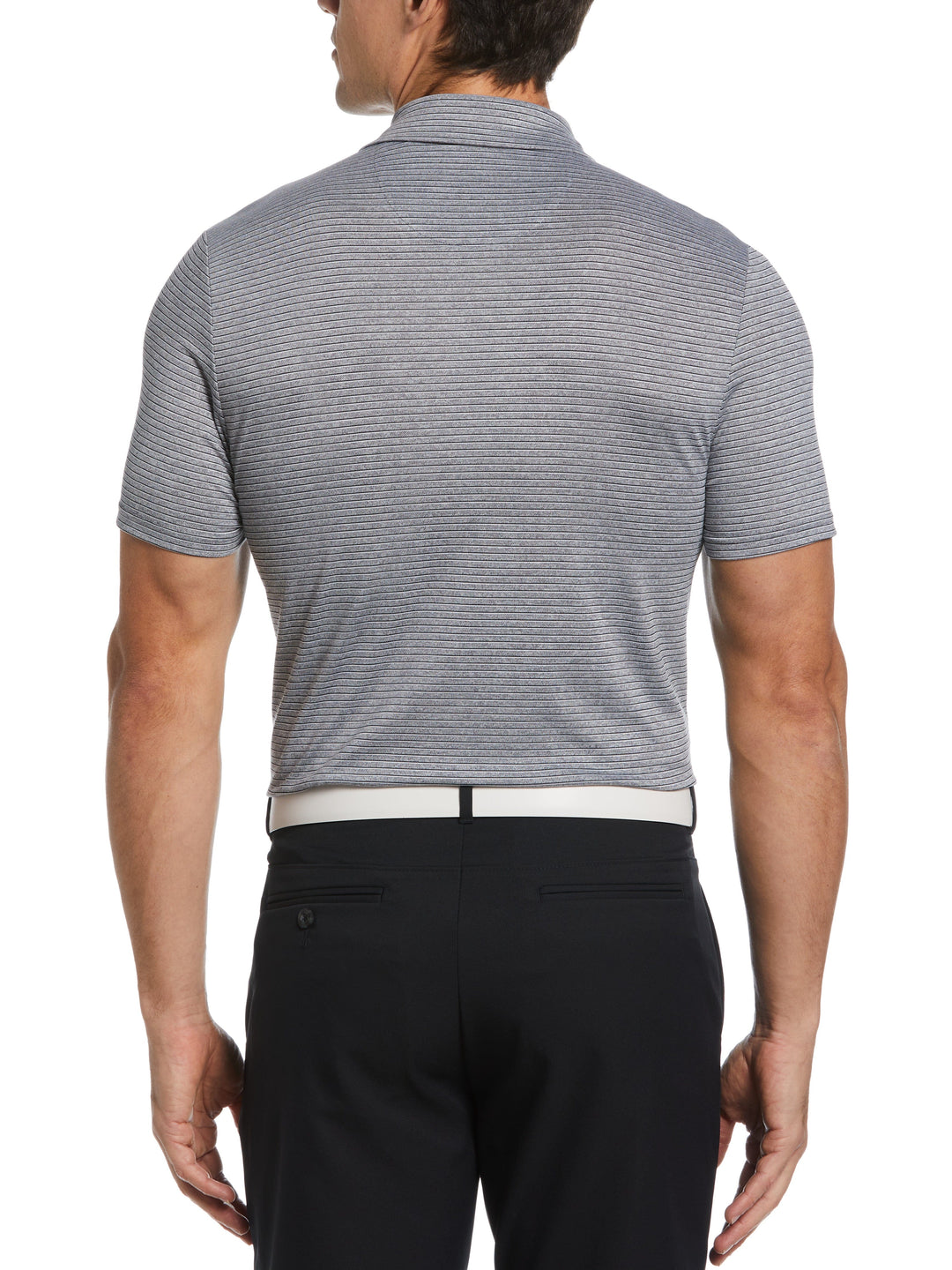 Oxford Fine Stripe Golf Polo (Black Iris) 