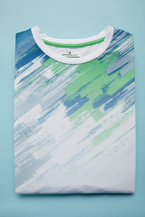 Men's Paint Splatter Printed Tennis Tee