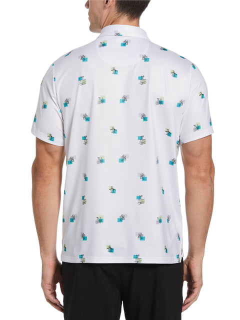 Performance Heritage Print Tennis Polo (Bright White) 