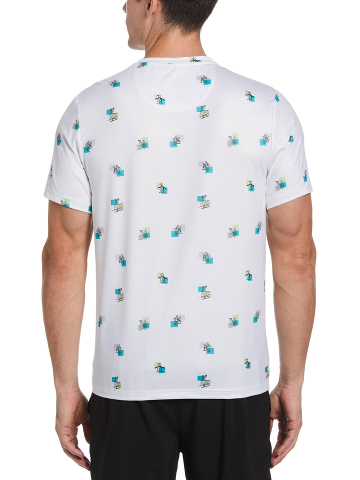 Performance Heritage Print Tennis Tee (Bright White) 