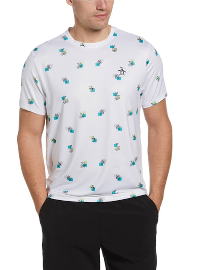 Performance Heritage Print Tennis Tee (Bright White) 