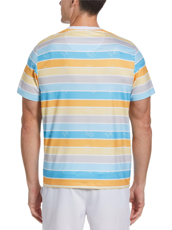 Performance Resort Stripe Tennis Tee (Bright White) 