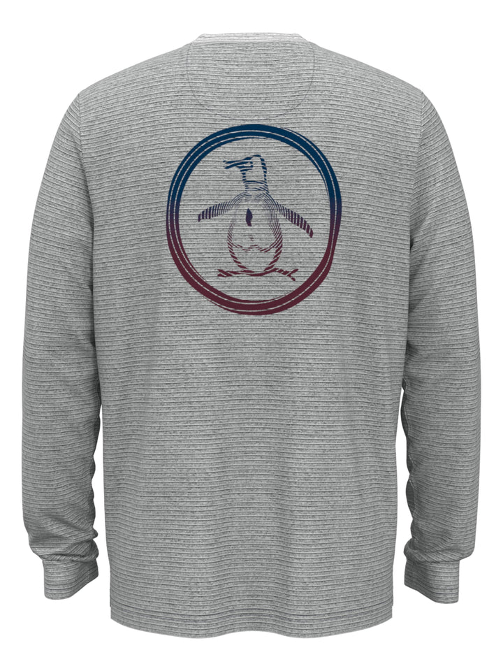 Pete Print Heathered Performance Golf Tee (Quiet Gray Heather) 