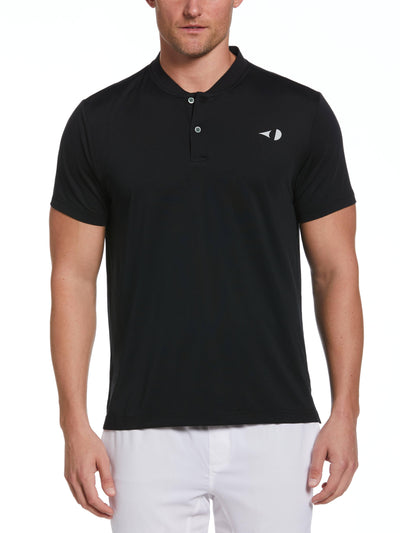 Pinhole Mesh Edge Tennis Polo (Caviar) 