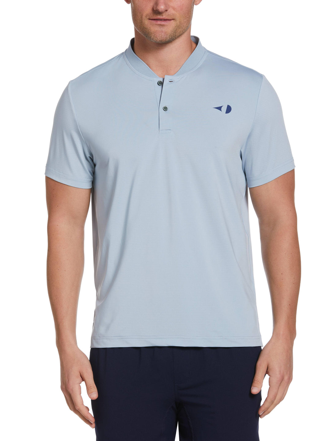 Pinhole Mesh Edge Tennis Polo (Blue Fog) 