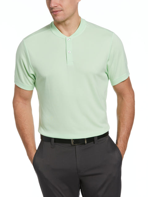 Baseball Collar Pique Golf Polo (Patina Green) 