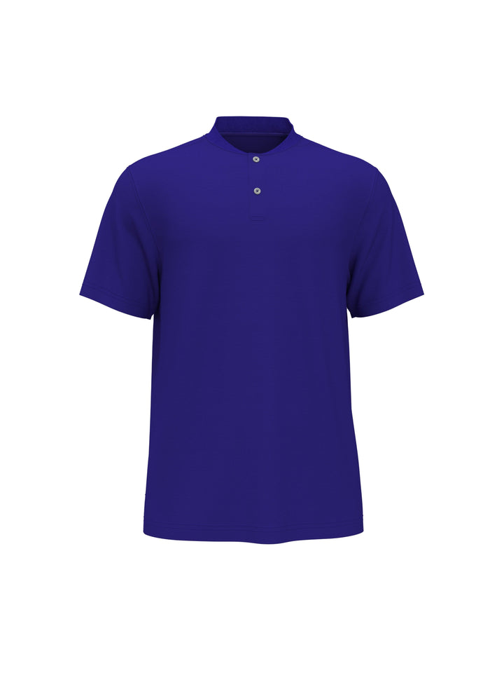 Pique Baseball Collar Golf Polo (Dazzling Blue) 