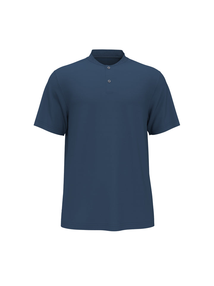 Pique Baseball Collar Golf Polo (Real Teal) 