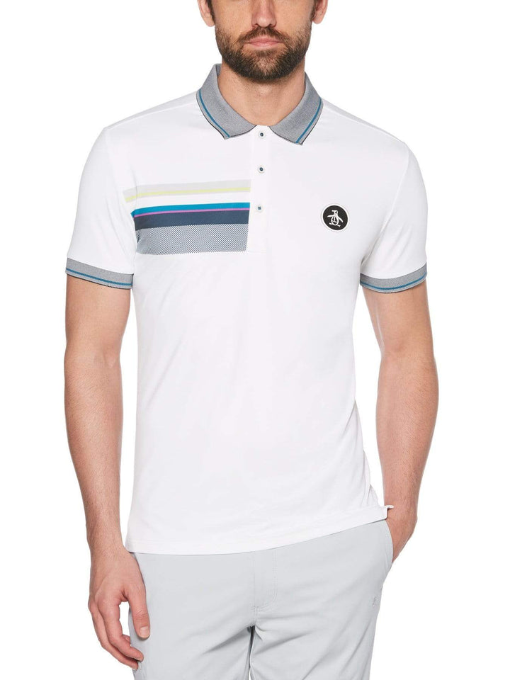Men's Placement Striped Golf Polo