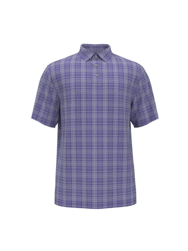 Plaid Golf Polo (Dazzling Blue) 