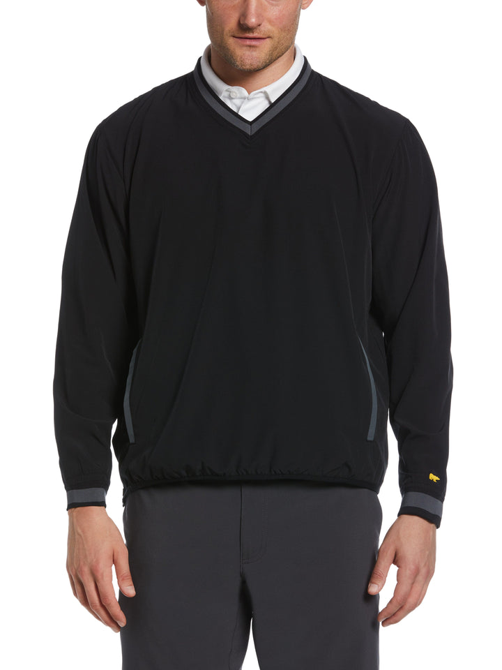 Premium 4-Way Stretch V-Neck Golf Pullover (Caviar) 
